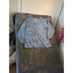 Mexicali Blues blue batik shirt woman's XL , Button Down. Long Sleeve